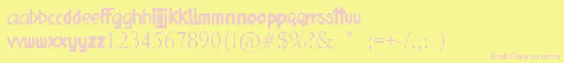 Frizzled Planet Font – Pink Fonts on Yellow Background