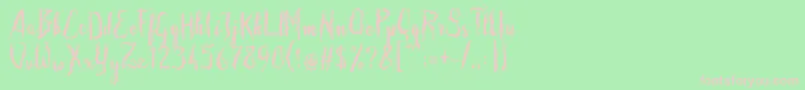 Frizzy Bella Font – Pink Fonts on Green Background