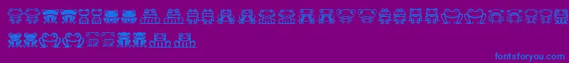 Froggy-Schriftart – Blaue Schriften auf violettem Hintergrund