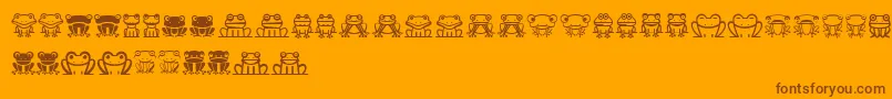 Froggy-Schriftart – Braune Schriften auf orangefarbenem Hintergrund