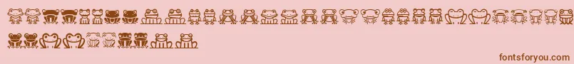 Froggy-Schriftart – Braune Schriften auf rosa Hintergrund