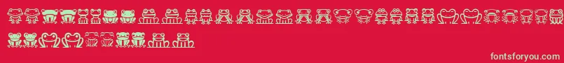 フォントFroggy – 赤い背景に緑の文字