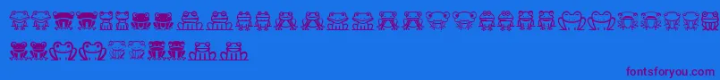 Froggy-Schriftart – Violette Schriften auf blauem Hintergrund
