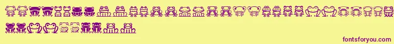 Froggy-Schriftart – Violette Schriften auf gelbem Hintergrund