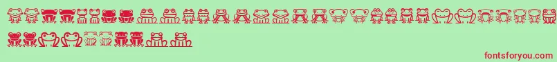 Froggy Font – Red Fonts on Green Background