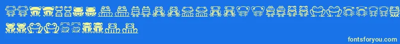 Froggy Font – Yellow Fonts on Blue Background