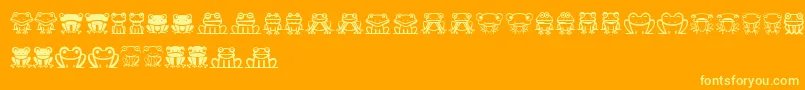 Froggy-Schriftart – Gelbe Schriften auf orangefarbenem Hintergrund