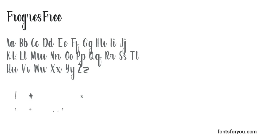 Czcionka FrogresFree – alfabet, cyfry, specjalne znaki