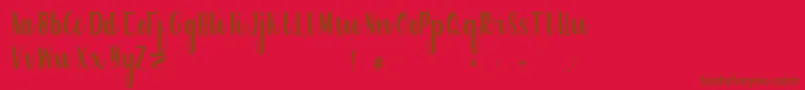 フォントFrogresFree – 赤い背景に茶色の文字