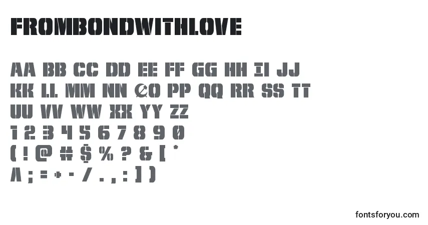 Schriftart Frombondwithlove (127269) – Alphabet, Zahlen, spezielle Symbole