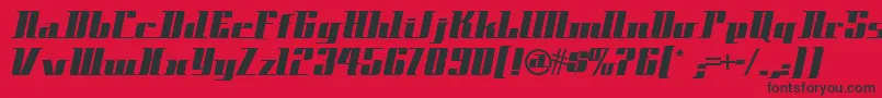 Space ffy Font – Black Fonts on Red Background