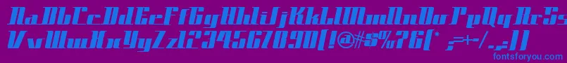 Space ffy Font – Blue Fonts on Purple Background