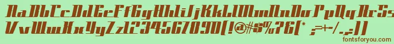 Space ffy Font – Brown Fonts on Green Background