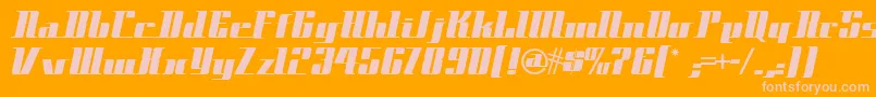 Space ffy Font – Pink Fonts on Orange Background