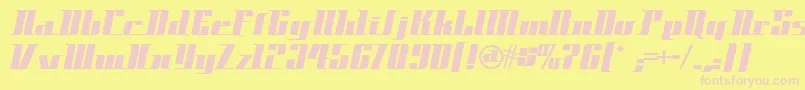 Space ffy Font – Pink Fonts on Yellow Background