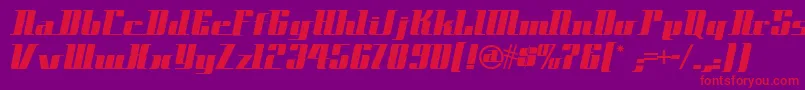 Space ffy Font – Red Fonts on Purple Background