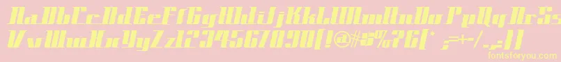 Space ffy Font – Yellow Fonts on Pink Background