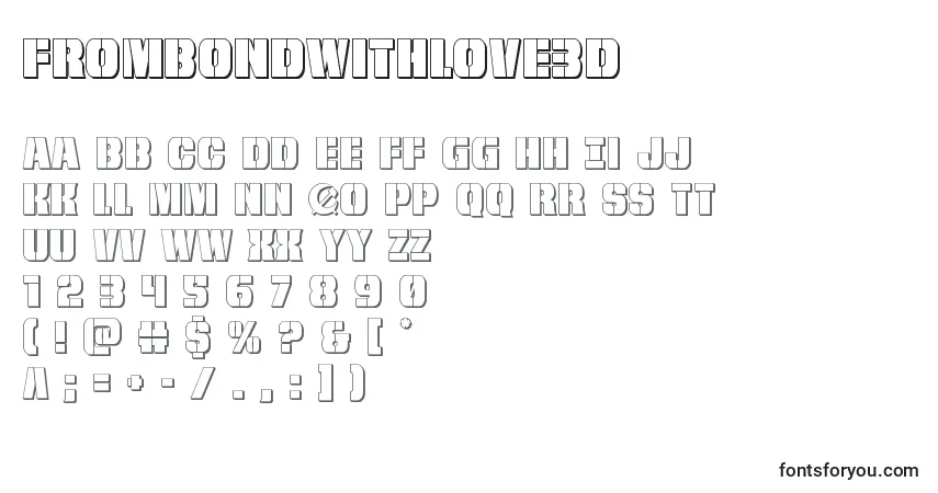 Schriftart Frombondwithlove3d (127270) – Alphabet, Zahlen, spezielle Symbole
