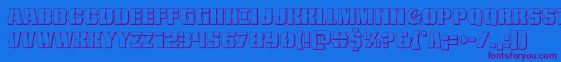 frombondwithlove3d Font – Purple Fonts on Blue Background