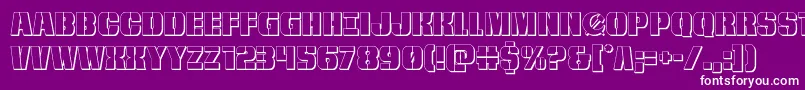 frombondwithlove3d-fontti – valkoiset fontit violetilla taustalla