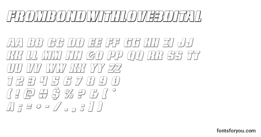 Schriftart Frombondwithlove3dital (127271) – Alphabet, Zahlen, spezielle Symbole