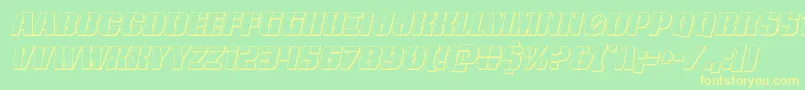 Шрифт frombondwithlove3dital – жёлтые шрифты на зелёном фоне