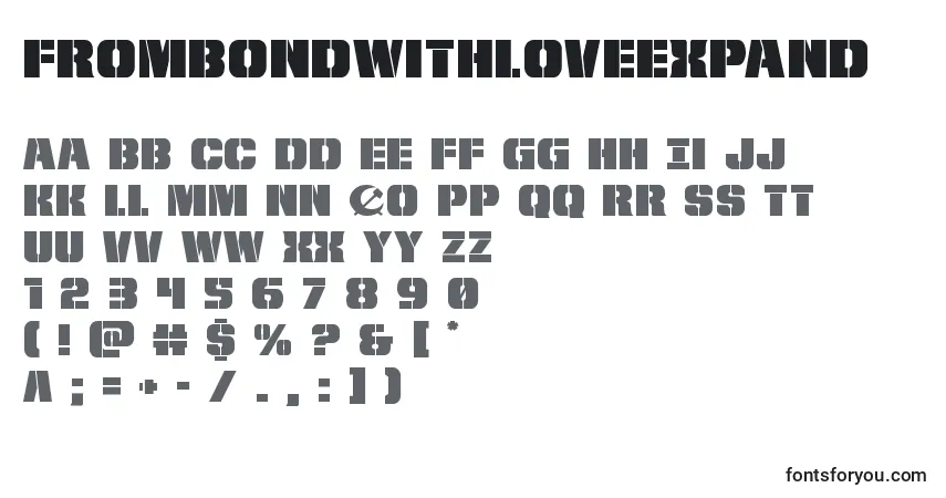 Schriftart Frombondwithloveexpand (127274) – Alphabet, Zahlen, spezielle Symbole