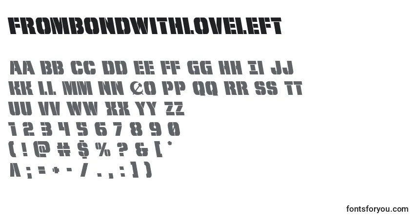 Schriftart Frombondwithloveleft (127277) – Alphabet, Zahlen, spezielle Symbole