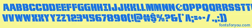 frombondwithloveleft Font – Blue Fonts on Yellow Background