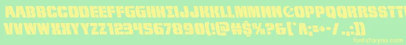 frombondwithloveleft-Schriftart – Gelbe Schriften auf grünem Hintergrund