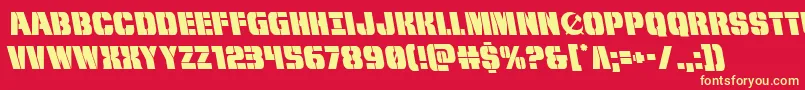 Czcionka frombondwithloveleft – żółte czcionki na czerwonym tle