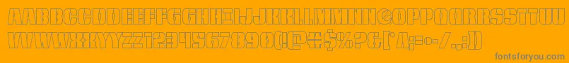 frombondwithloveout-Schriftart – Graue Schriften auf orangefarbenem Hintergrund