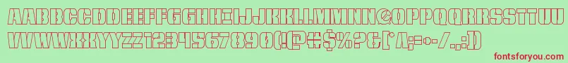 Шрифт frombondwithloveout – красные шрифты на зелёном фоне