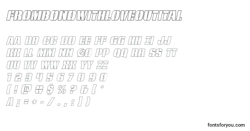 Шрифт Frombondwithloveoutital (127279) – алфавит, цифры, специальные символы