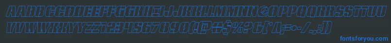 frombondwithloveoutital Font – Blue Fonts on Black Background