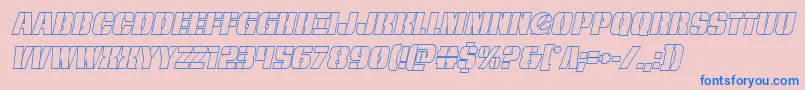 frombondwithloveoutital Font – Blue Fonts on Pink Background