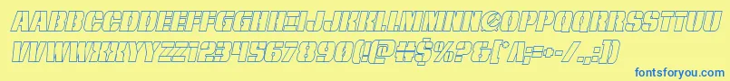 frombondwithloveoutital Font – Blue Fonts on Yellow Background