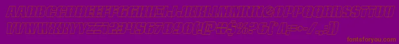 frombondwithloveoutital-Schriftart – Braune Schriften auf violettem Hintergrund