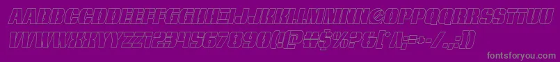 frombondwithloveoutital-Schriftart – Graue Schriften auf violettem Hintergrund