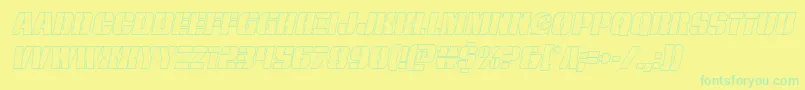 frombondwithloveoutital Font – Green Fonts on Yellow Background