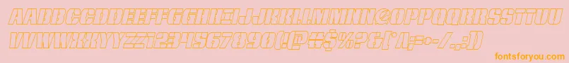 frombondwithloveoutital-Schriftart – Orangefarbene Schriften auf rosa Hintergrund