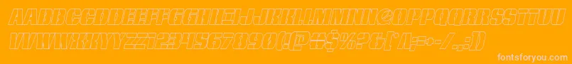 frombondwithloveoutital-Schriftart – Rosa Schriften auf orangefarbenem Hintergrund