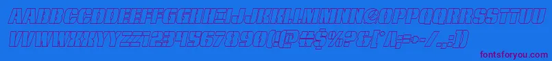 frombondwithloveoutital Font – Purple Fonts on Blue Background