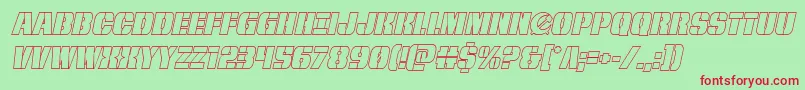 frombondwithloveoutital Font – Red Fonts on Green Background