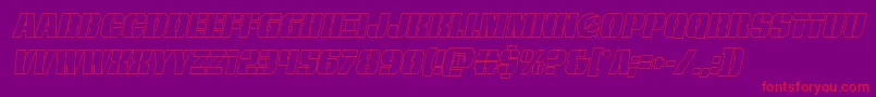 frombondwithloveoutital-Schriftart – Rote Schriften auf violettem Hintergrund