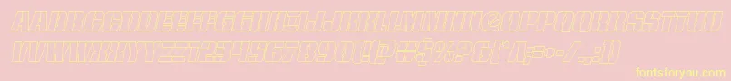 frombondwithloveoutital-Schriftart – Gelbe Schriften auf rosa Hintergrund