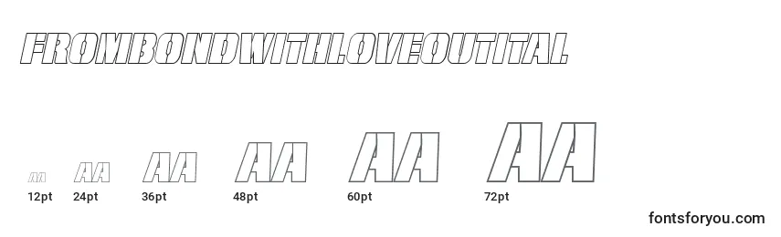 Размеры шрифта Frombondwithloveoutital (127279)