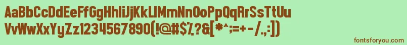 Front Page Neue Font – Brown Fonts on Green Background