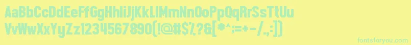 Front Page Neue Font – Green Fonts on Yellow Background