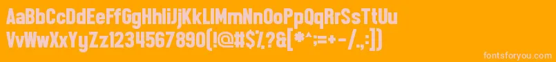 Front Page Neue Font – Pink Fonts on Orange Background